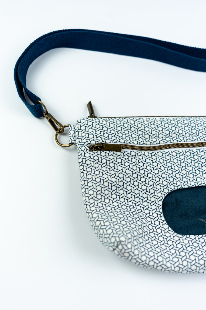 Diaper Clutch Crossbody - Blue Geometric