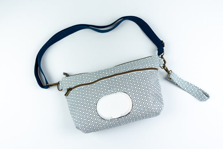 Diaper Clutch Crossbody - Blue Geometric