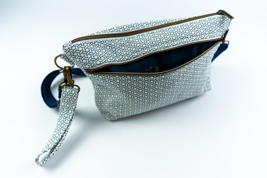 Diaper Clutch Crossbody - Blue Geometric