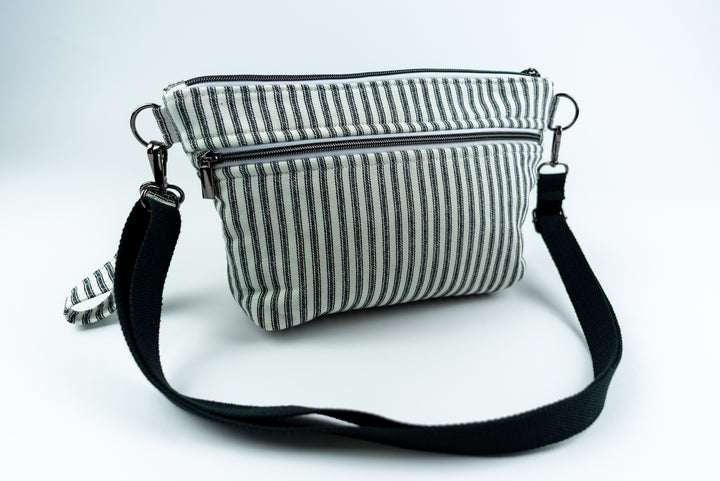 Diaper Clutch Crossbody - Black & White Striped