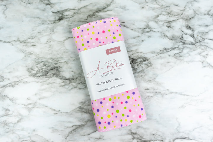 Paperless Towels - Pink Polka Dots