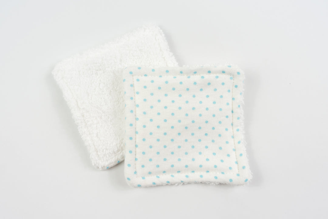 Reusable Makeup Wipes - Baby Blue Dots