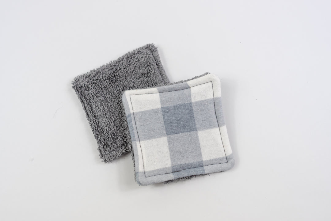 Reusable Makeup Wipes - Grey Gingham