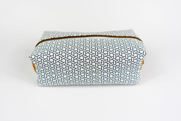 Medium Blue Geometric Boxy Bag