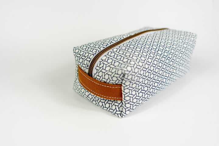 Medium Blue Geometric Boxy Bag