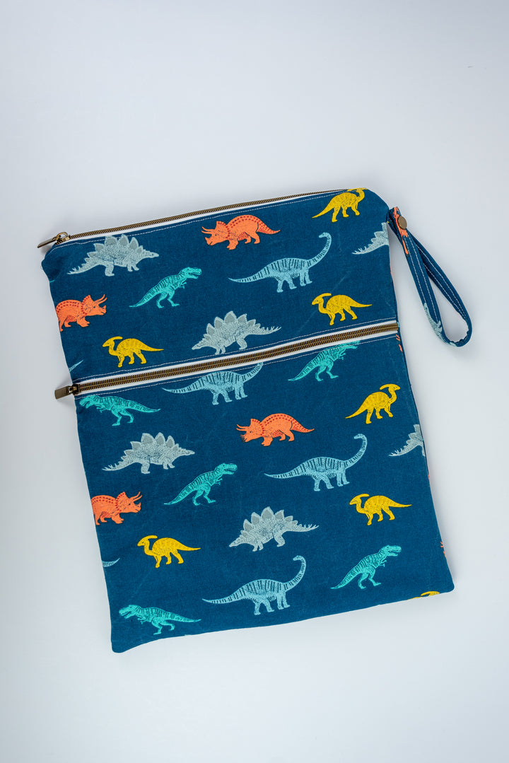 Large Deluxe Wet/Dry Bag - Blue Dinosaur